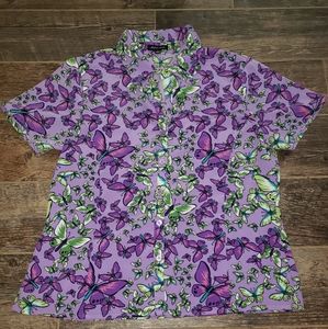 Butterfly notations button down